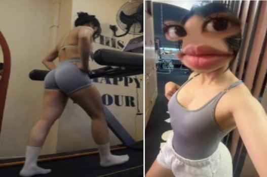 Gymer mông to đè nén con cu bé tí